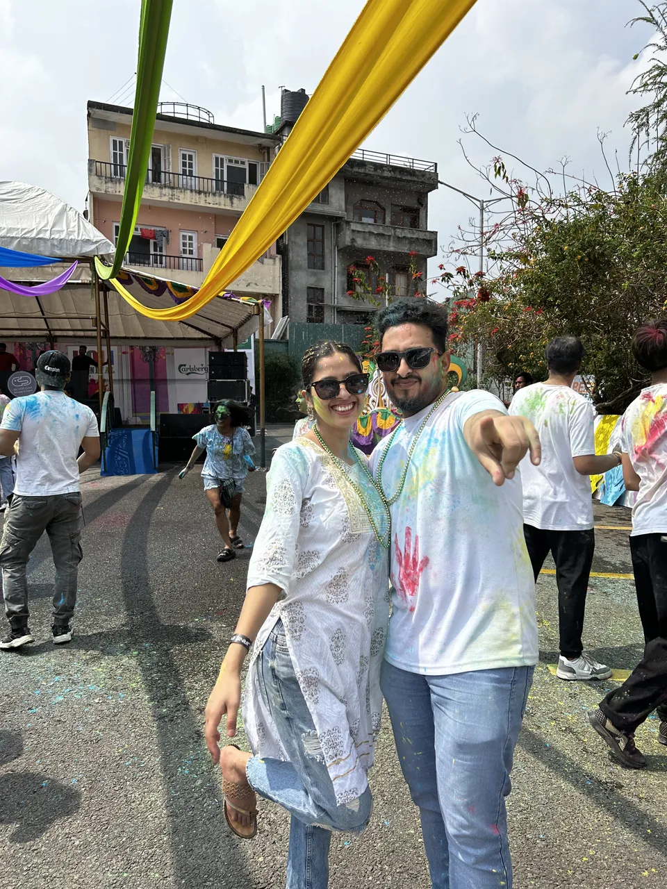Covered in colour